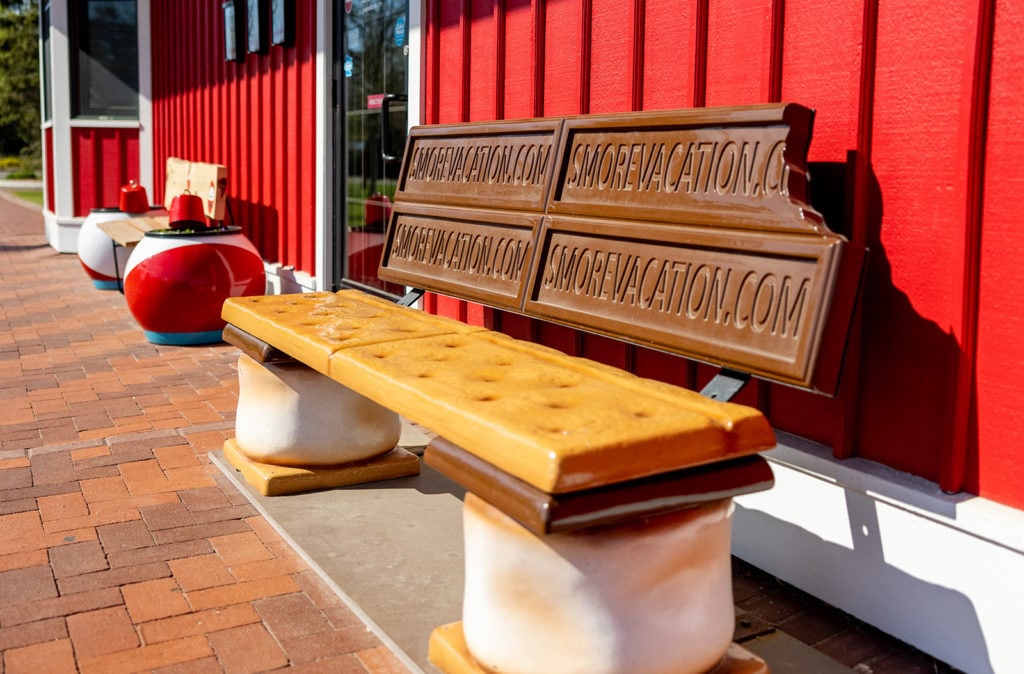 Bench made out of s'mores ingredients