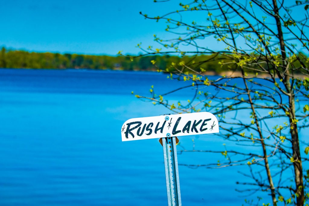 Sign for Rush Lake