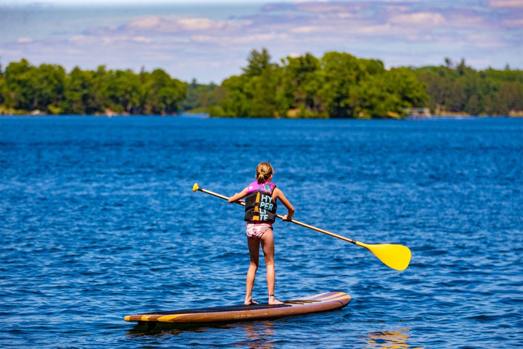 Paddleboarder at the Whitefish Chain