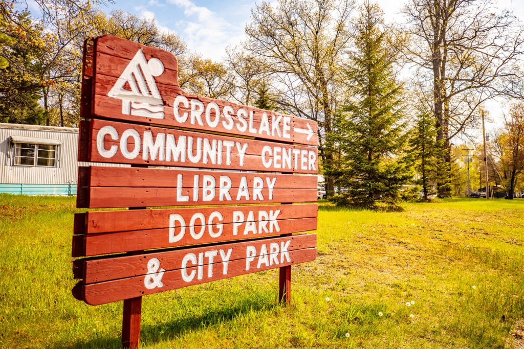 Crosslake Community Center sign