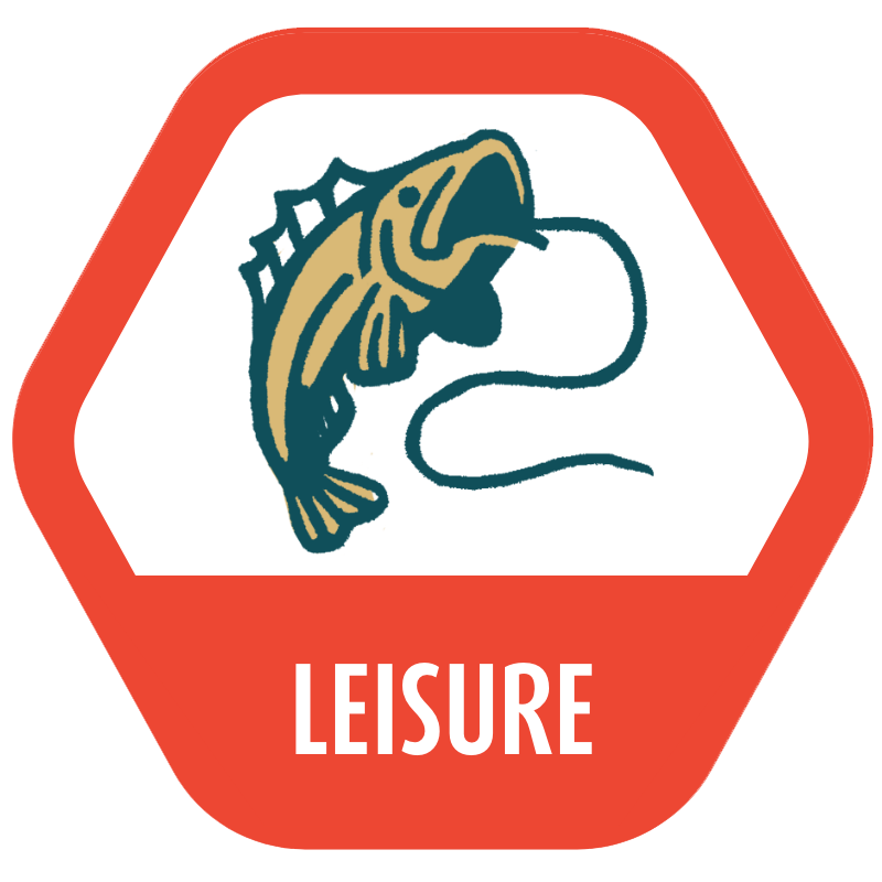 Leisure icon with illustration of a fish