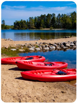 The whitefish chain of lakes, lake life with canoes